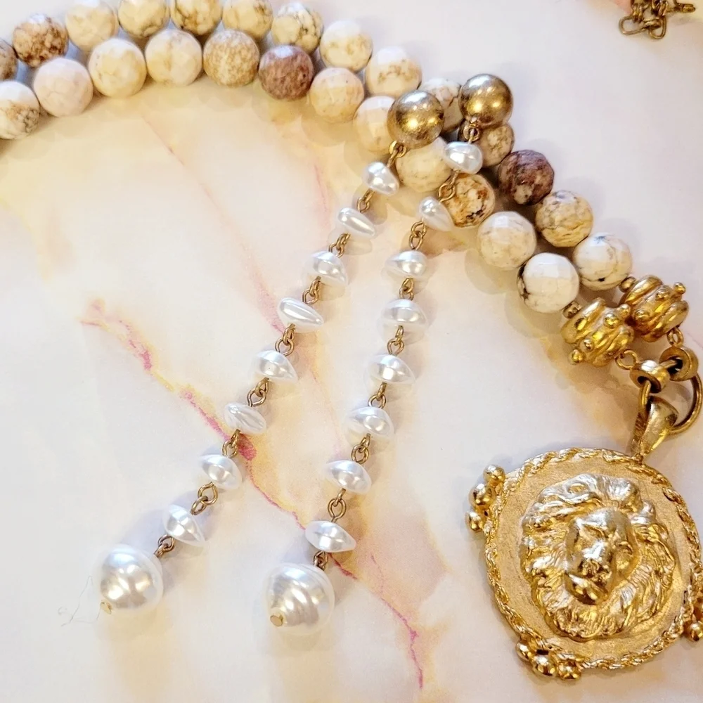 NWT Cultured Freshwater Pearl Strand Long Drop Gold Earrings